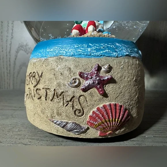 Beautiful Holiday Snow Globe with Santa in Red Shorts - Picture 9 of 12